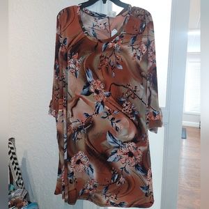 Brown floral dress